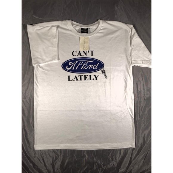 Other - Vintage Can't Afford Lately Spoofs Limited White Short Sleeve Shirt Size XL NEW